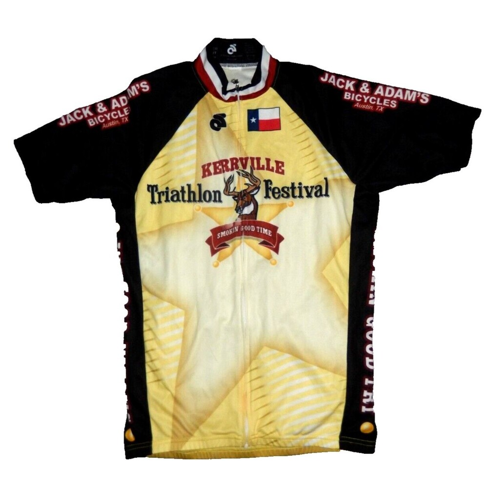 Champion System Mens Medium Cycling Jersey Club Cut Full Zip Kerrville Triathlon